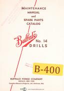 Buffalo Forge-Buffalo Forge No. 14, Drills, Maintennace & Spare Parts Manual Year (1957)-No. 14-01